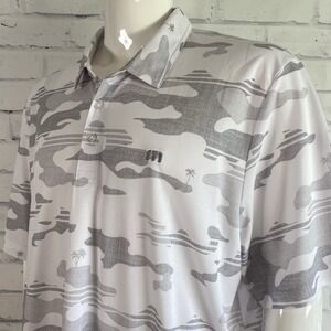 Travis Mathew Shirt Men's 3XL Polo Golfing Beachside Stealth Camo Camouflage